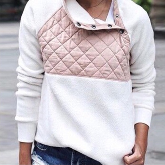 Sweaters - NEW! Blush Turtleneck Paneled Fleece Knit Sweater